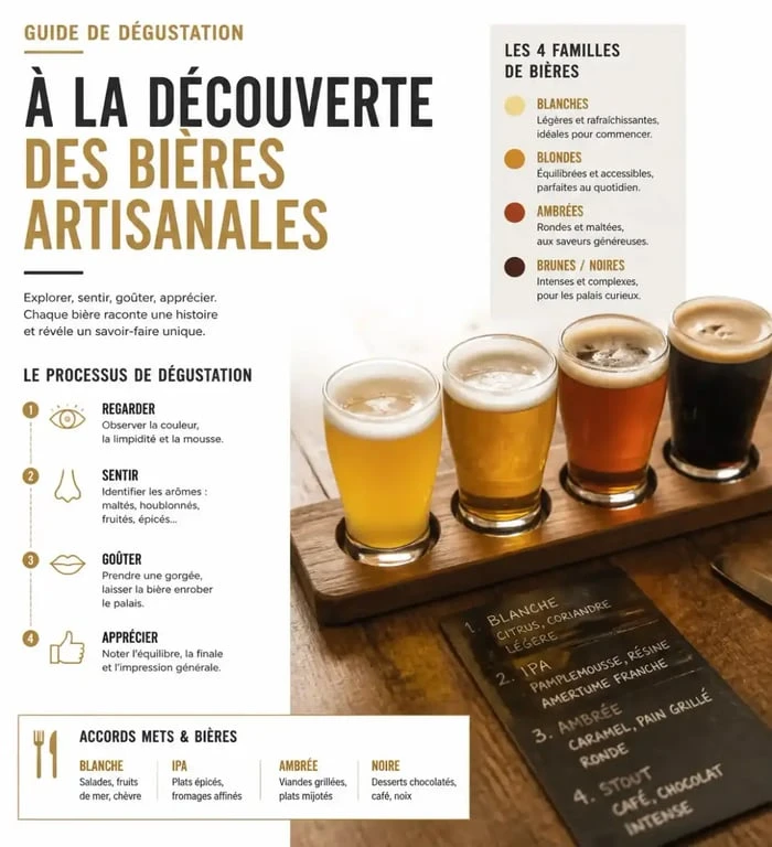 Dégustation de bières artisanales lors d'une visite de brasserie à Lille