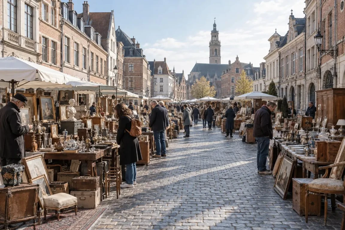 Braderie de Lille 2027 dans les rues piétonnes du Vieux-Lille