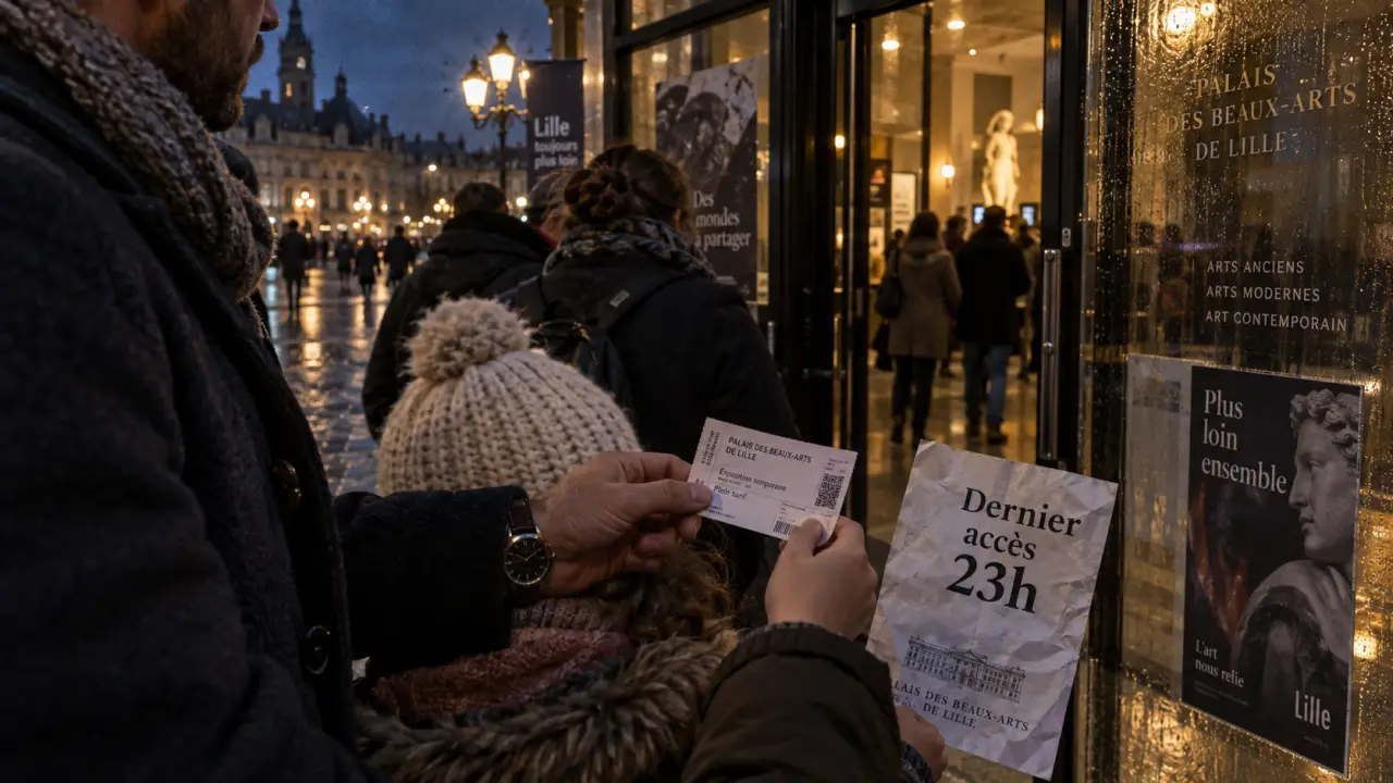 Nuit musée Lille : dernier accès 23h, file devant un musée