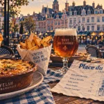 Table n9uf restaurant vieux lille : welsh au Maroilles et frites maison