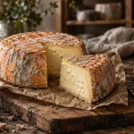Vieux lille fromage sur planche de chêne