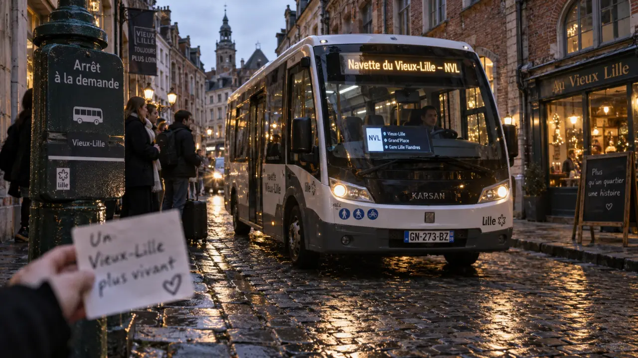 Navette vieux Lille à l’arrêt à la demande depuis Rihour